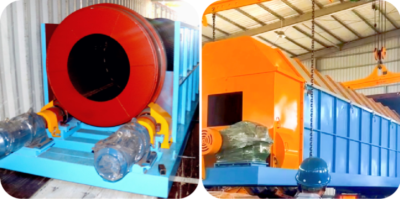 Dual-motor and Single-motor Shaftless Trommel Screens Were Sent to Thailand